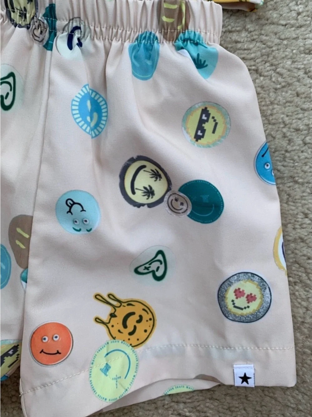 Molo Beige Swimsuit with Orange, Blue and Green Accents